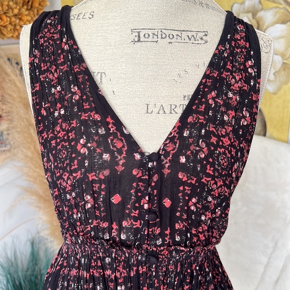 FP One Floral Slip mini dress Pinafore open back flawy Sz. S Button front - Picture 4 of 17